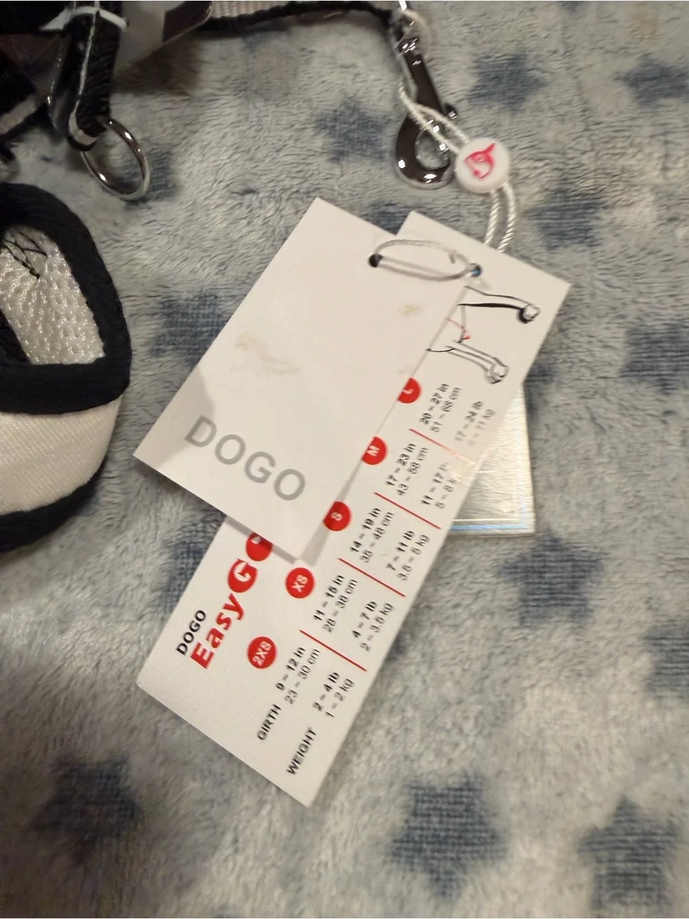 Dogo  easygo XS Black & White Formal Pet Harness with Red Bow New